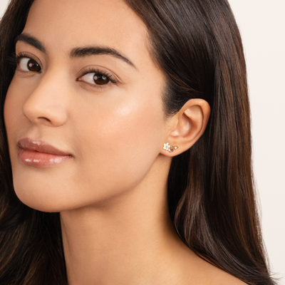 Crystal White Flower Earrings