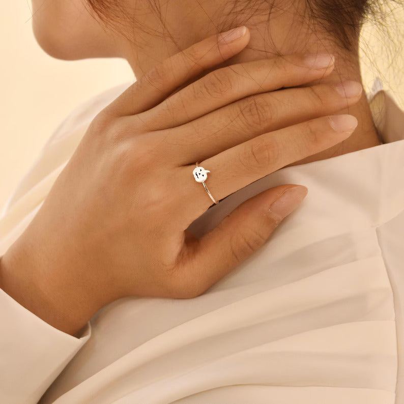 Dainty Pumpkin Stacking Halloween Ring