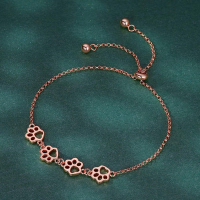 Dog Paw Print Bracelet – Adjustable Bracelet