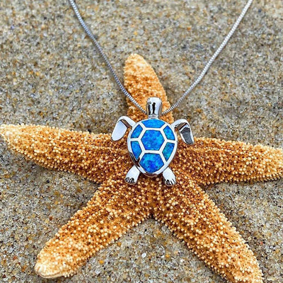 Sea Turtle Set – Necklace & Earrings with Opal