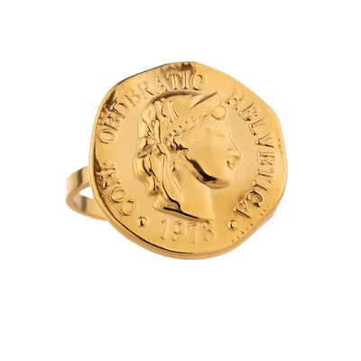 Adjustable Coin Gold Ring