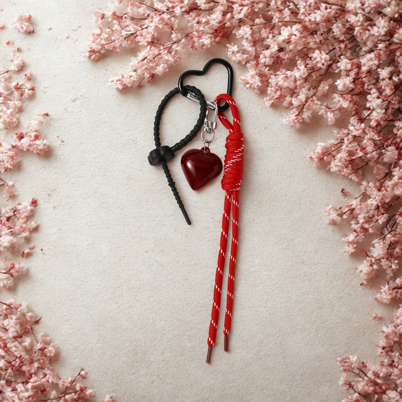 Glossy Red Heart Bag Charm