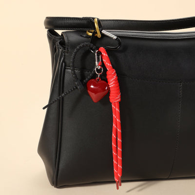 Glossy Red Heart Bag Charm