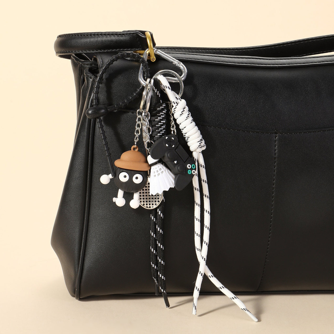 Cute Crochet Black Monster Bag Charm