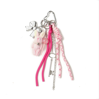 Pink Bunny Keyring Charm for Bags & Backpacks
