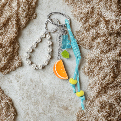 Tropical Fruit Slices & Beads Bag Charm