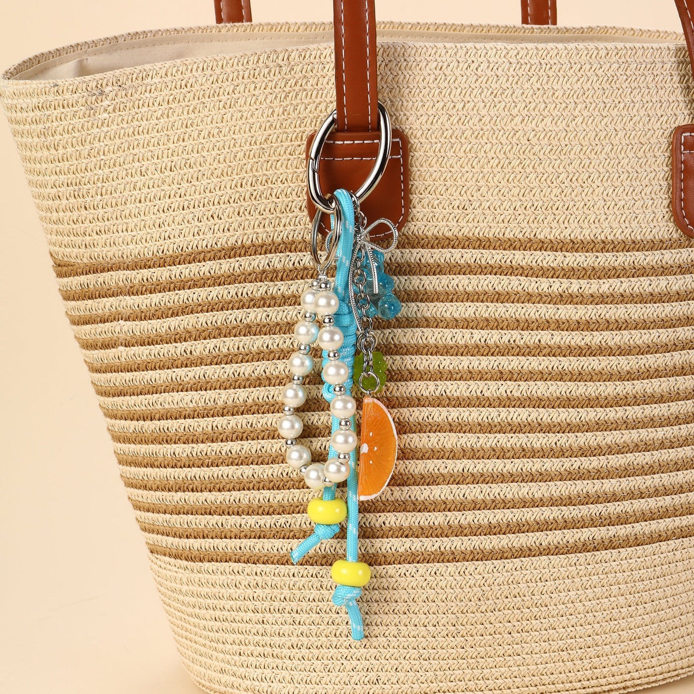 Tropical Fruit Slices & Beads Bag Charm