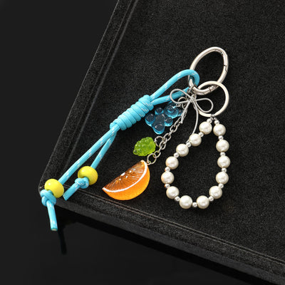 Tropical Fruit Slices & Beads Bag Charm