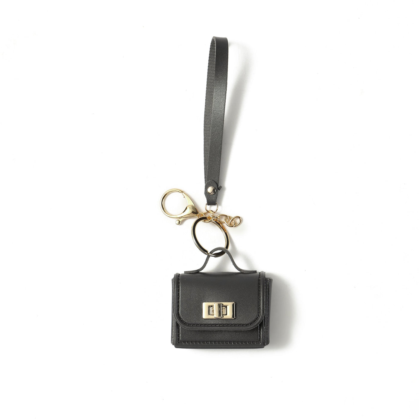 The Office Mini Leather Bag Charm - Black