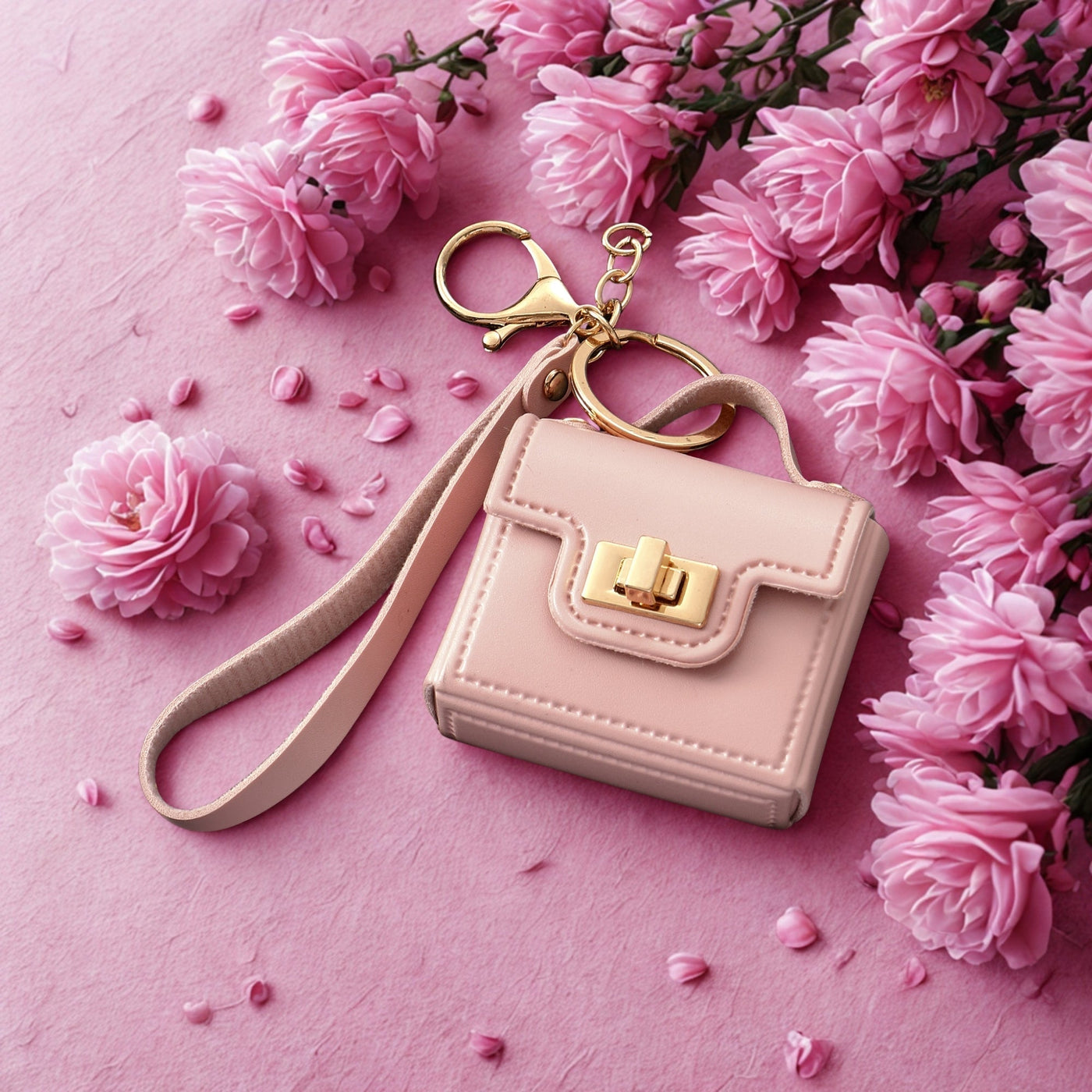 The Office Mini Leather Bag Charm - Pink