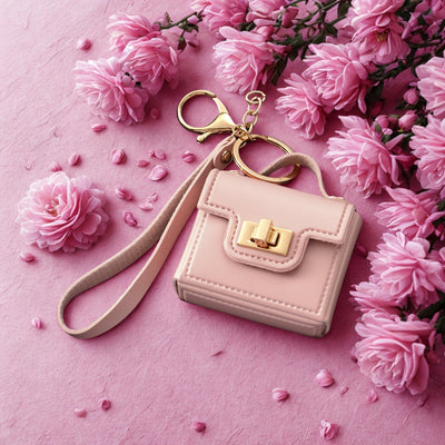 The Office Mini Leather Bag Charm - Pink
