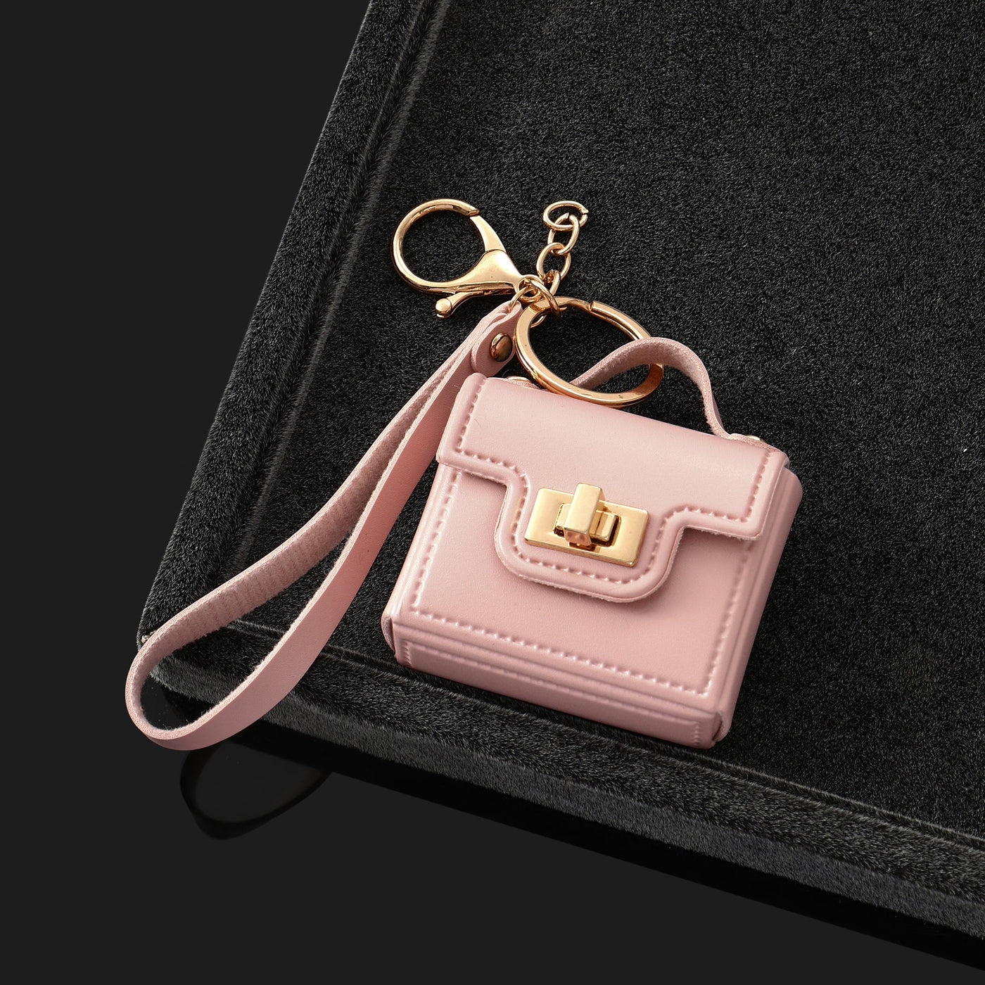 The Office Mini Leather Bag Charm - Pink