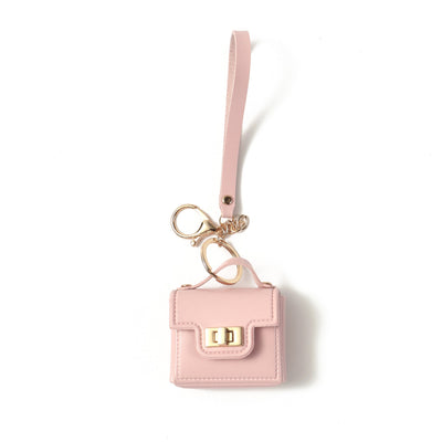 The Office Mini Leather Bag Charm - Pink