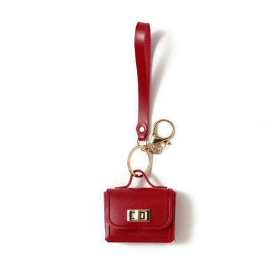 The Office Mini Leather Bag Charm - Red