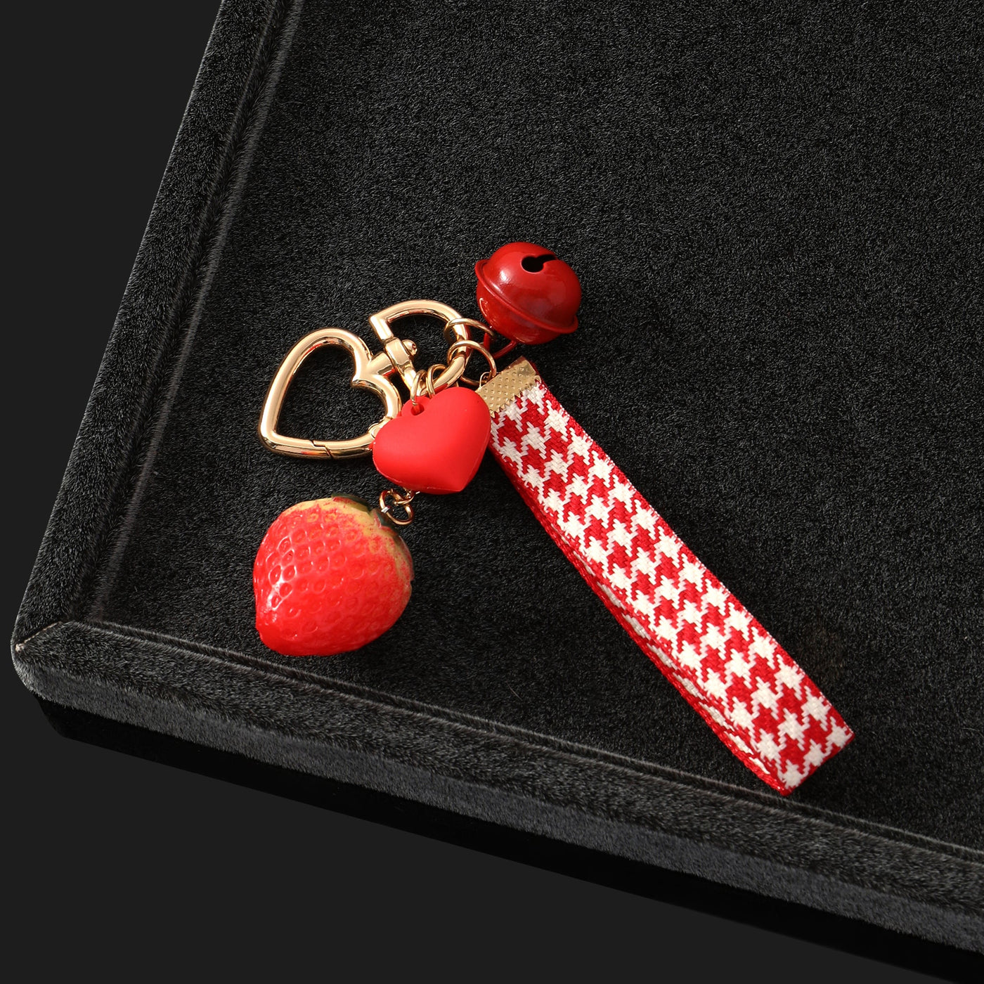 Hearts & Starwberry Purse Charm