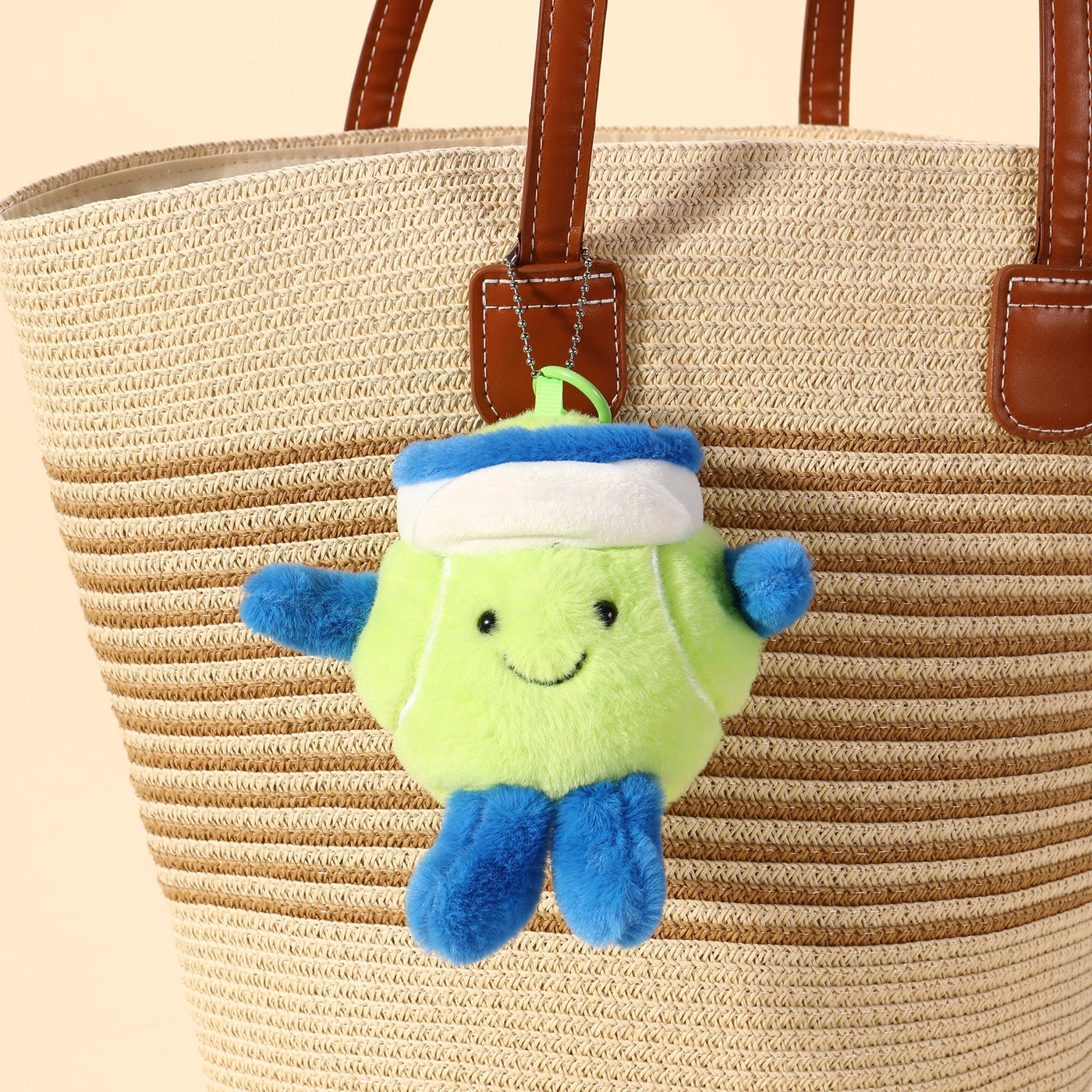 Cute Tennis Plush Smiley Bag Charm