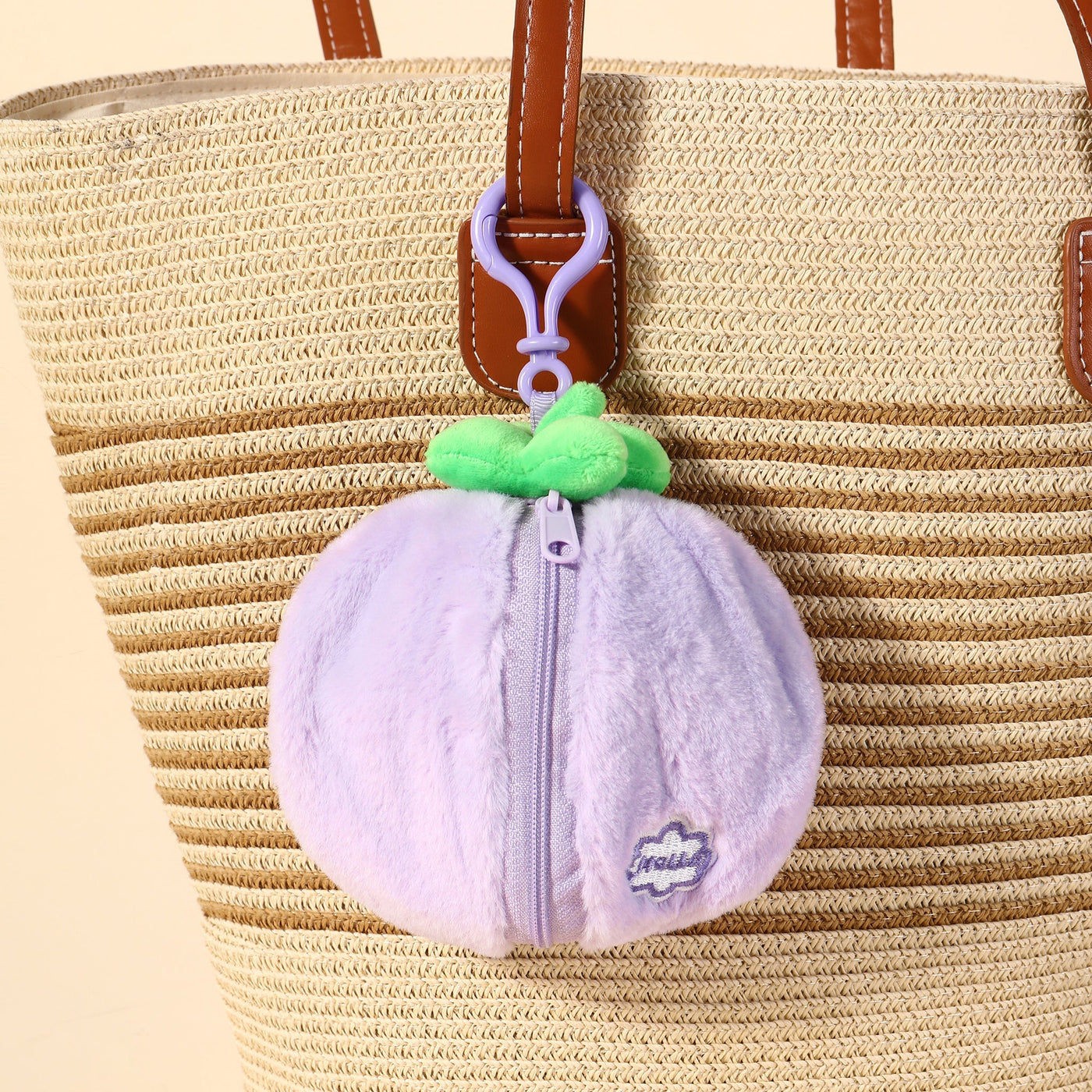 Mini Furry Zipper Pouch Bag Charm