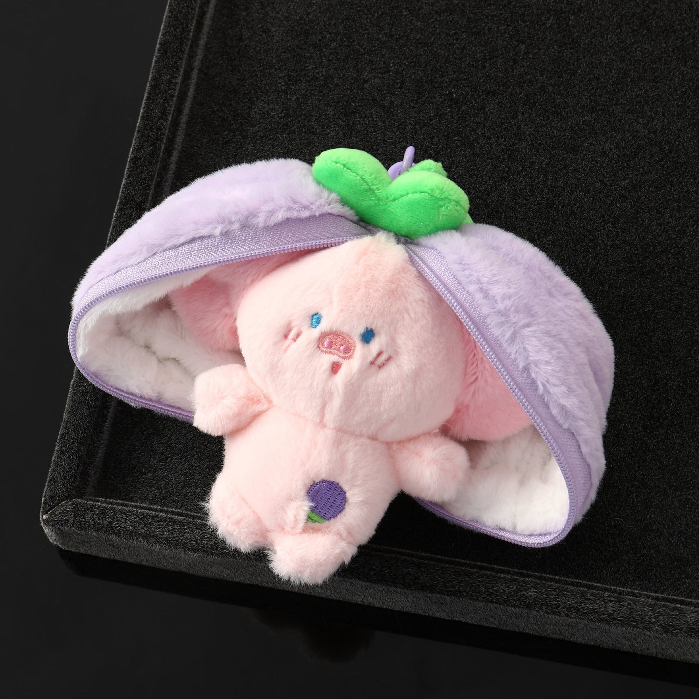 Mini Furry Zipper Pouch Bag Charm