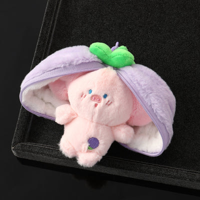 Mini Furry Zipper Pouch Bag Charm