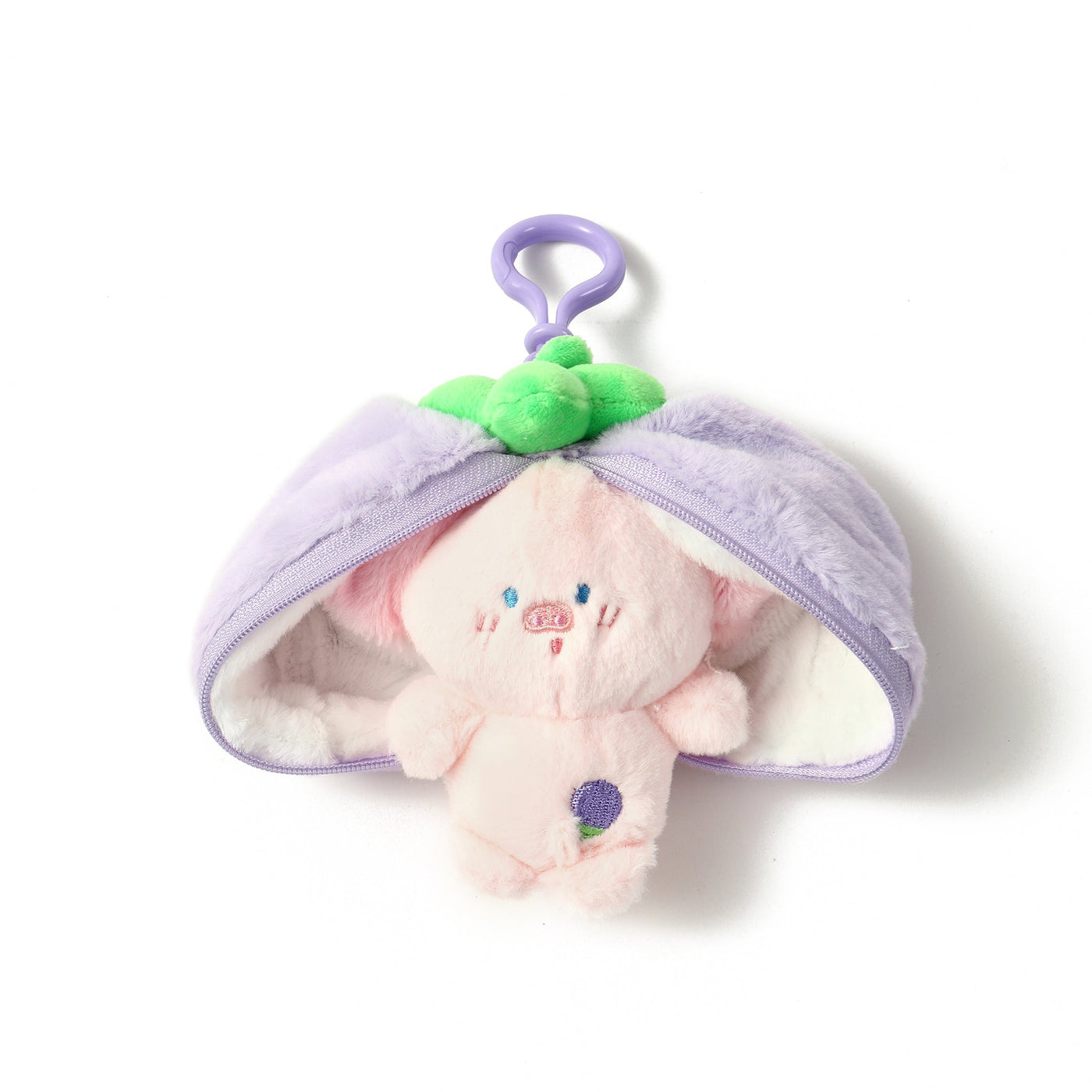 Mini Furry Zipper Pouch Bag Charm