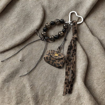 The LeopardLoop Keyring Bag Charm - Brown