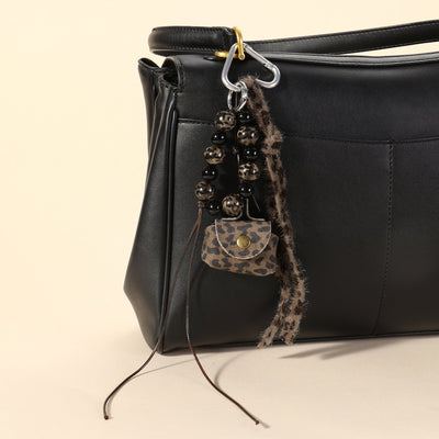 The LeopardLoop Keyring Bag Charm - Brown