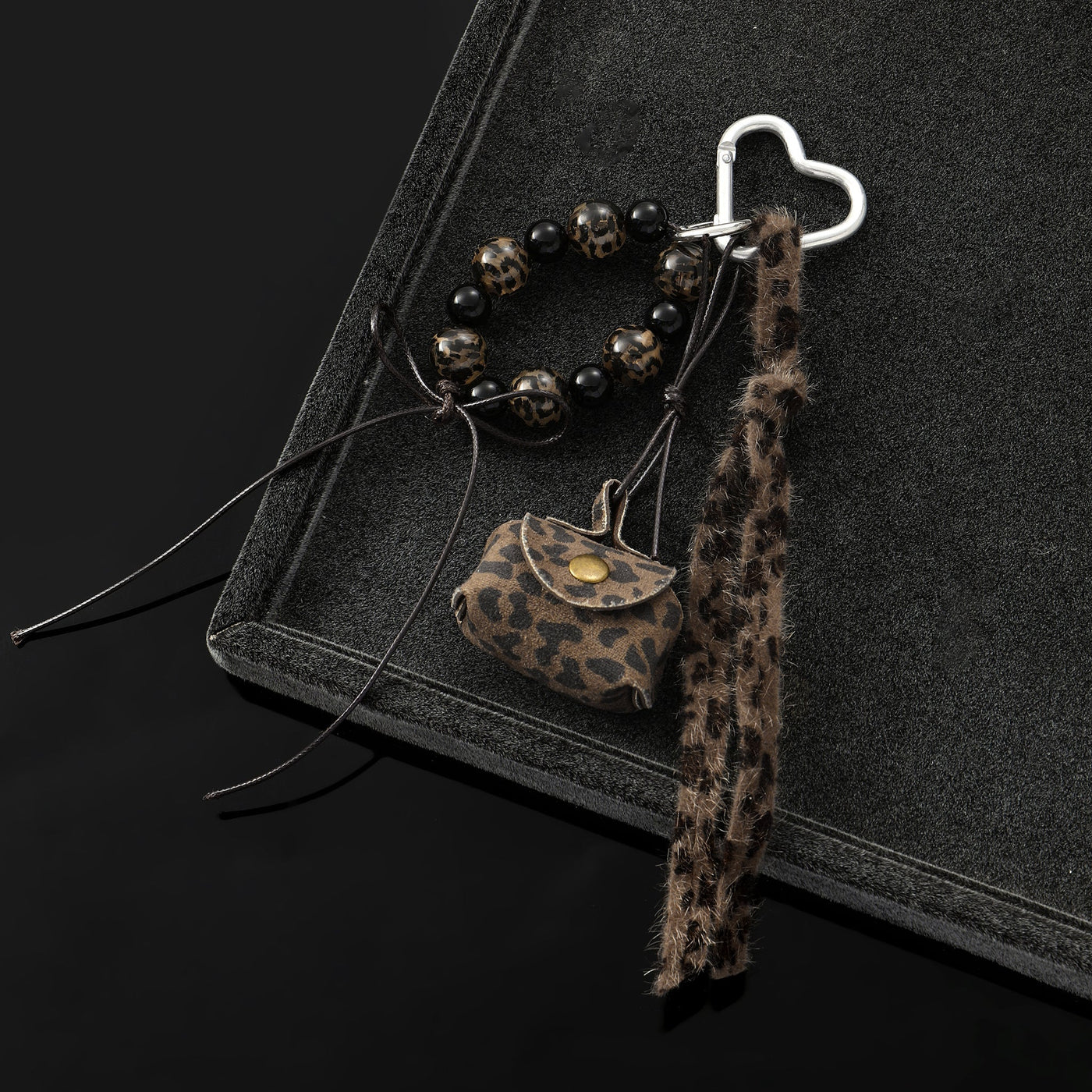 The LeopardLoop Keyring Bag Charm - Brown
