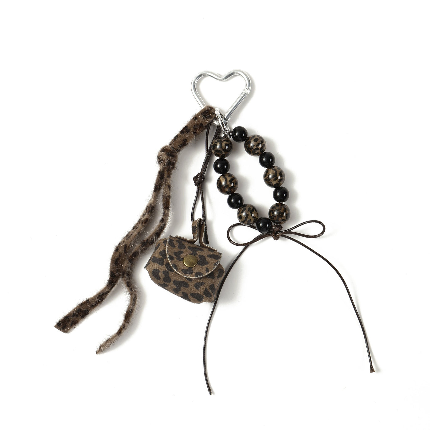 The LeopardLoop Keyring Bag Charm - Brown