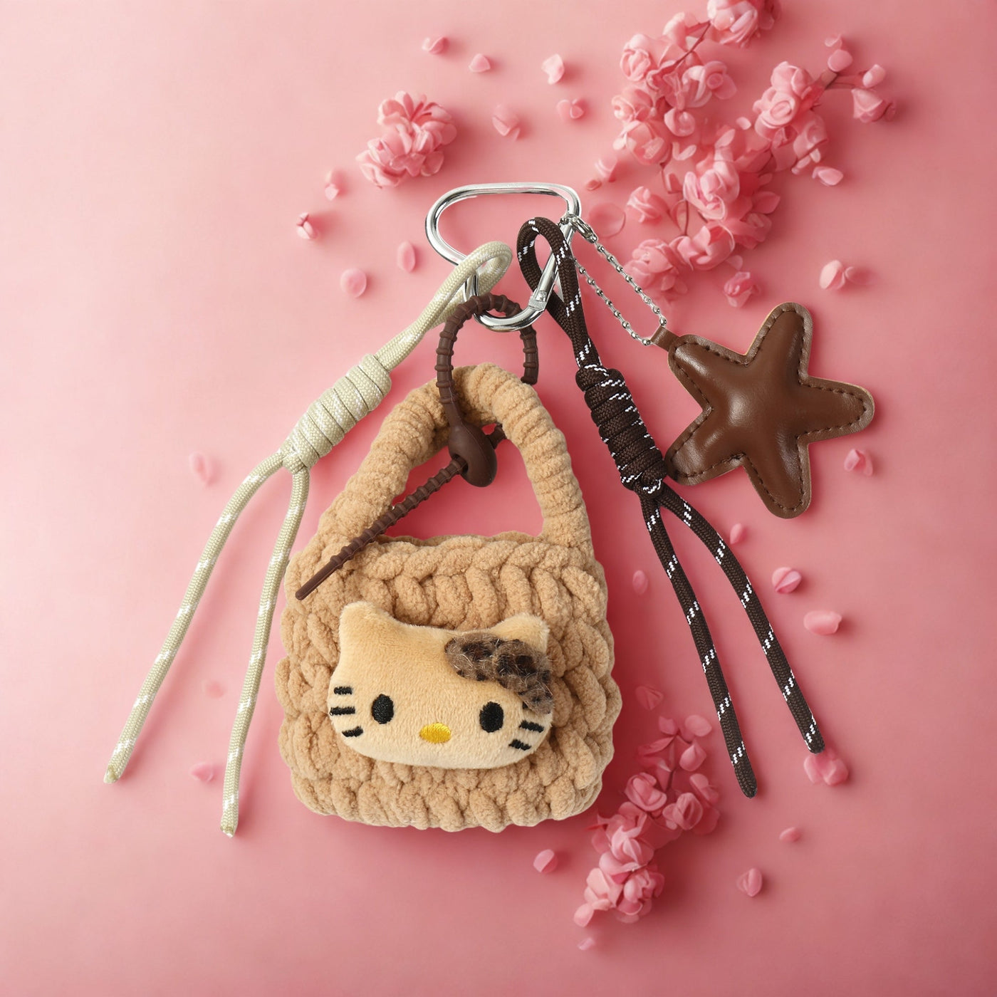 Hello Kitty Crochet Bag charm - Brown