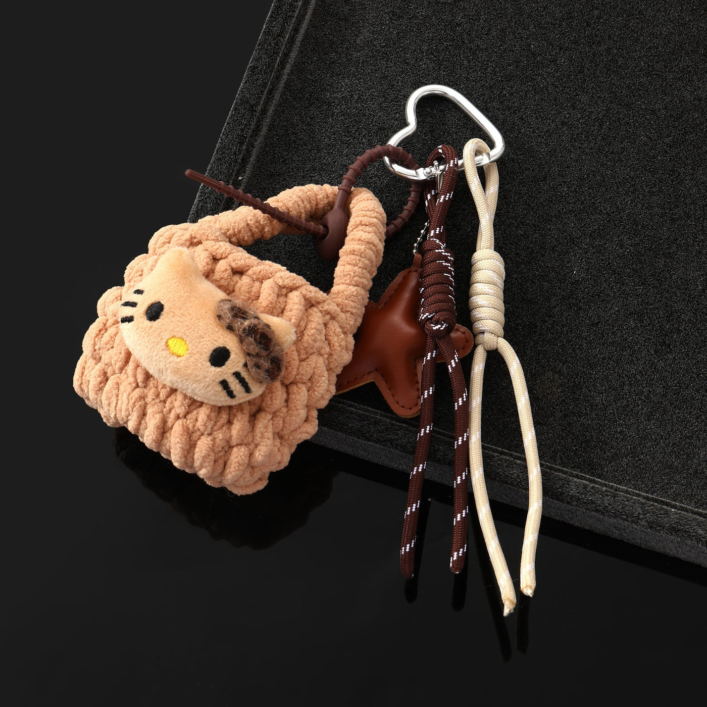 Hello Kitty Crochet Bag charm - Brown