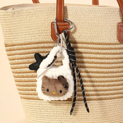 Hello Kitty Crochet Bag charm - White & Brown