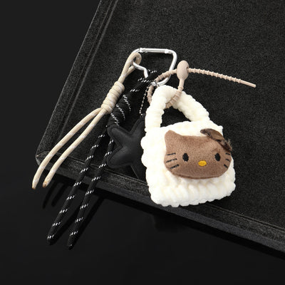 Hello Kitty Crochet Bag charm - White & Brown