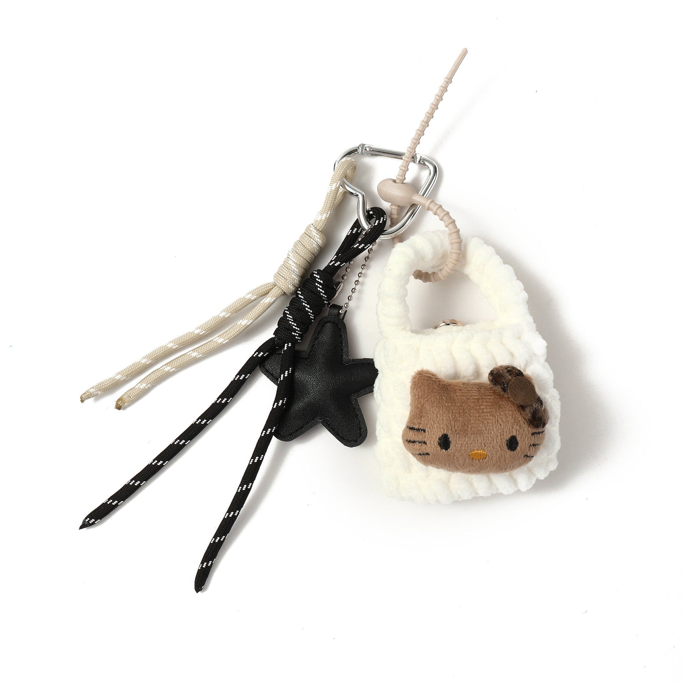 Hello Kitty Crochet Bag charm - White & Brown