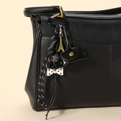 The Flap Mini Purse Charm - Black