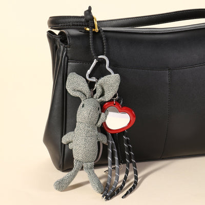 Croche Bunny & Heart Mirror Bag Charm