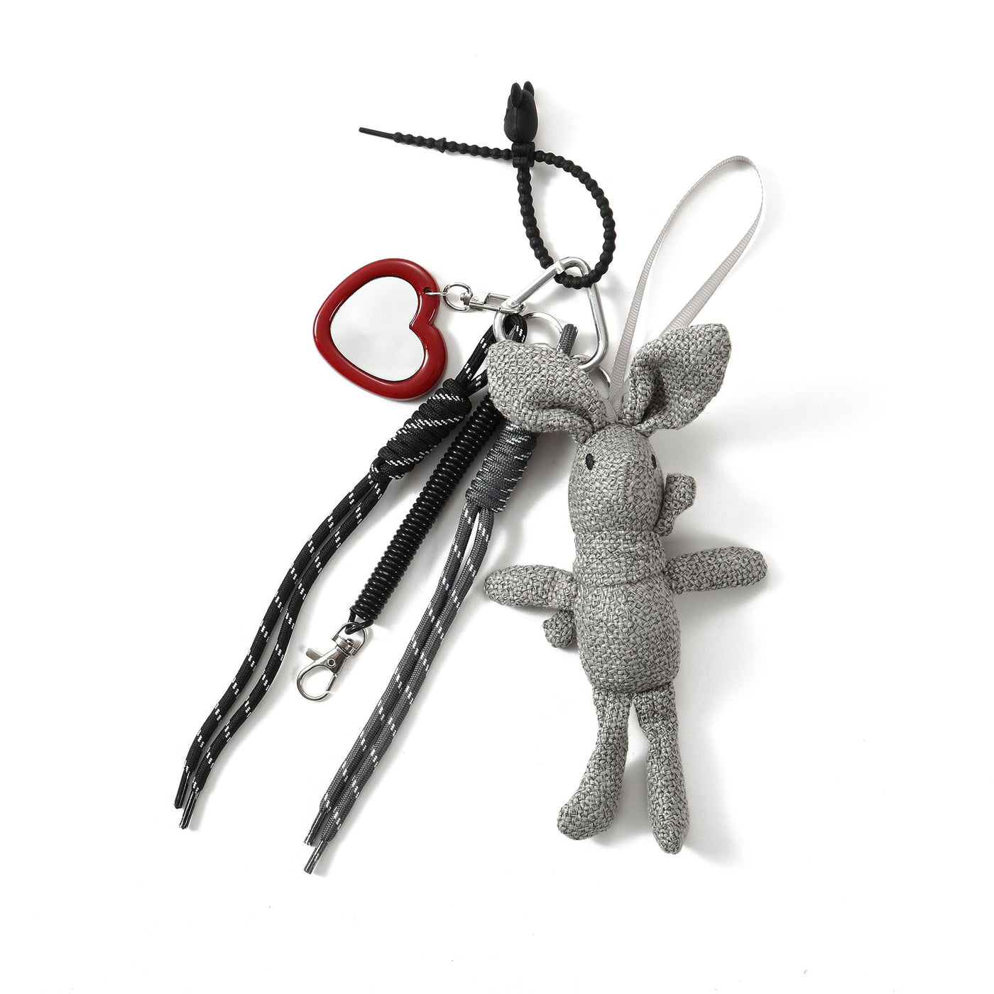 Croche Bunny & Heart Mirror Bag Charm