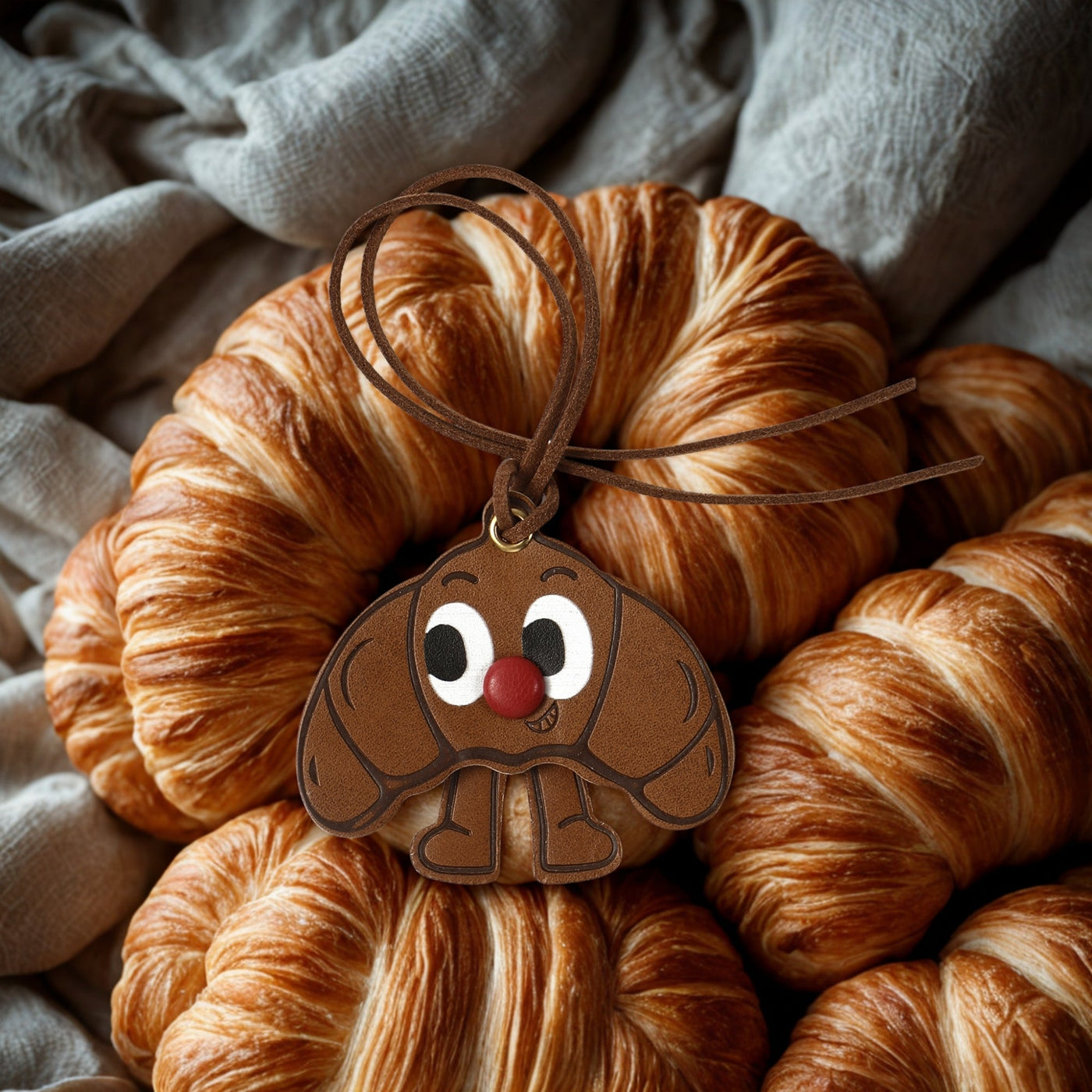 Cute Croissant Bag charm