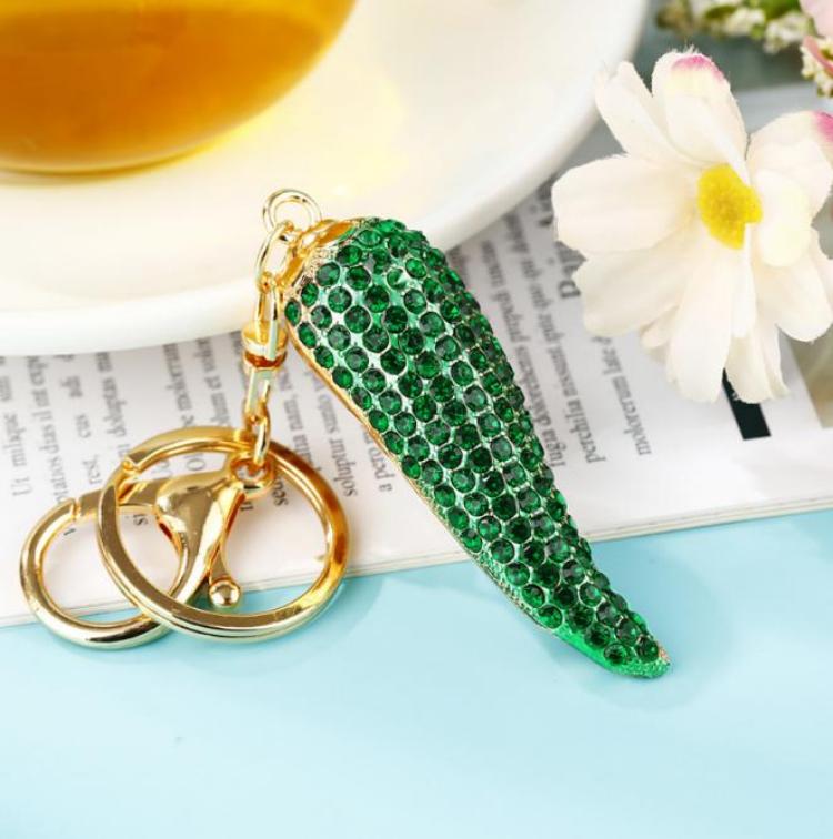 Studded Green Chilly Bag and Purse Charm