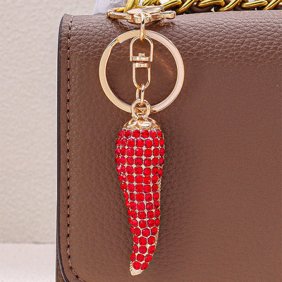 Studded Red Chilly Bag and Purse Charm