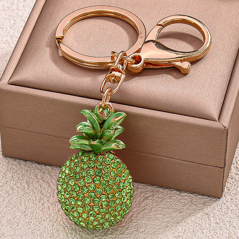 Green Pineapple Crystal Bag Charm