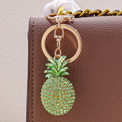 Green Pineapple Crystal Bag Charm