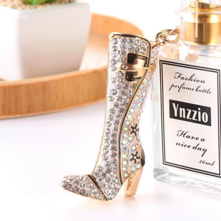 Studed White Boot Bag Charm for Women