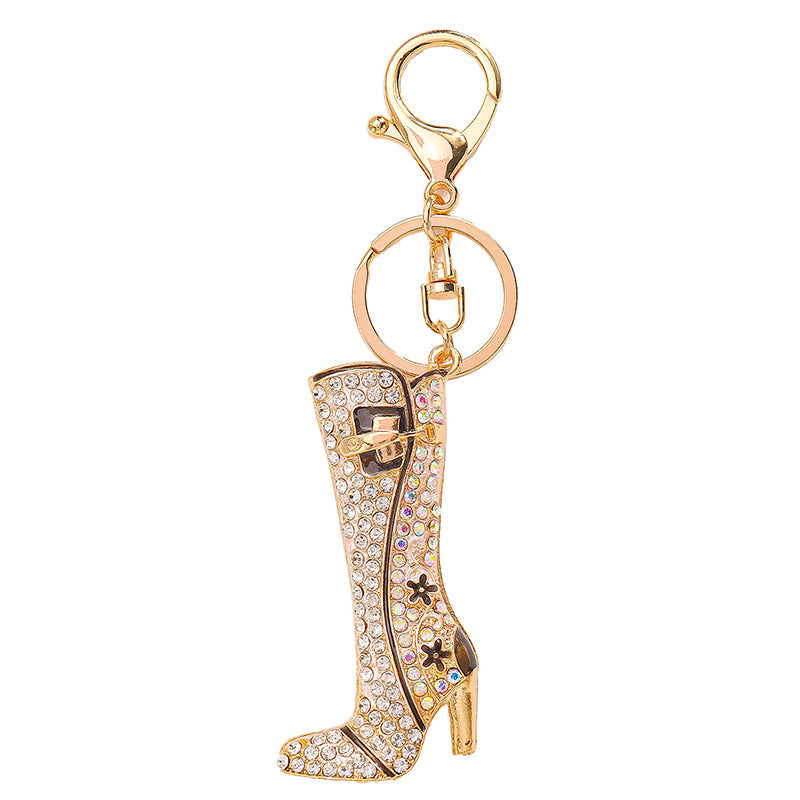 Studed White Boot Bag Charm for Women