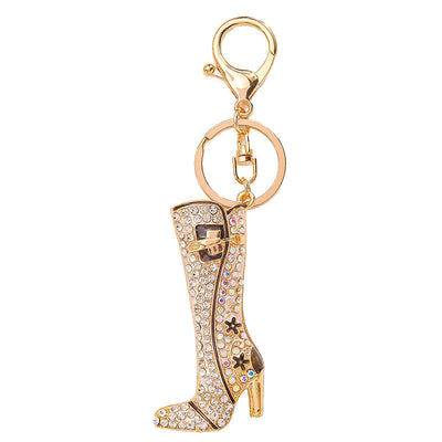 Studed White Boot Bag Charm for Women