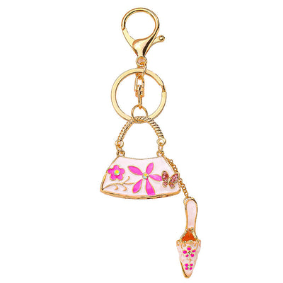 Pink MultiCharm Floral Themed Bag Charm