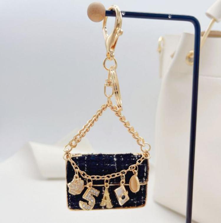 Mini Paris Purse Bag Charm-Black