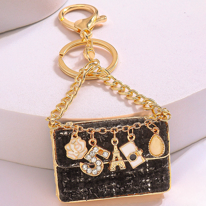 Mini Paris Purse Bag Charm-Black
