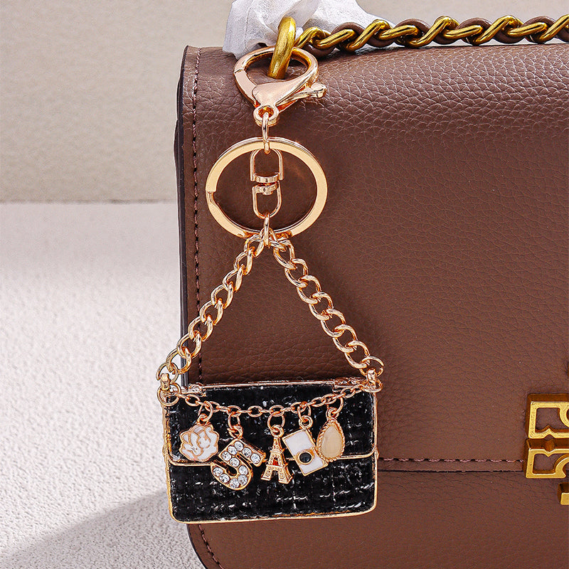 Mini Paris Purse Bag Charm-Black