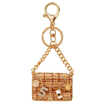 Mini Paris Purse Bag Charm-Brown