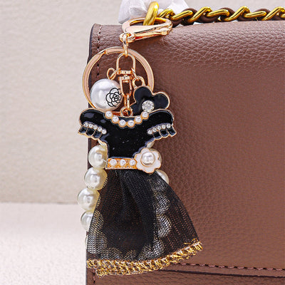 Pearls and Flowers Bag and Purse Charm